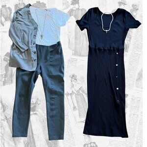 Work Capsule Bundle Aritzia Babaton Amour Vert 525 America M/L Black Gray White